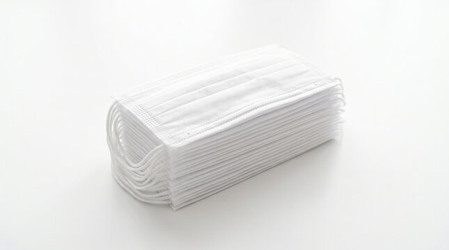 Clean stack of protective face masks for personal healthcare hygiene