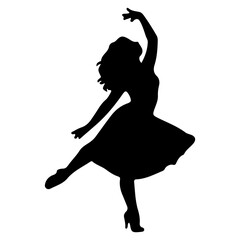 Silhouette of a Woman Dancing Gracefully. © Erik
