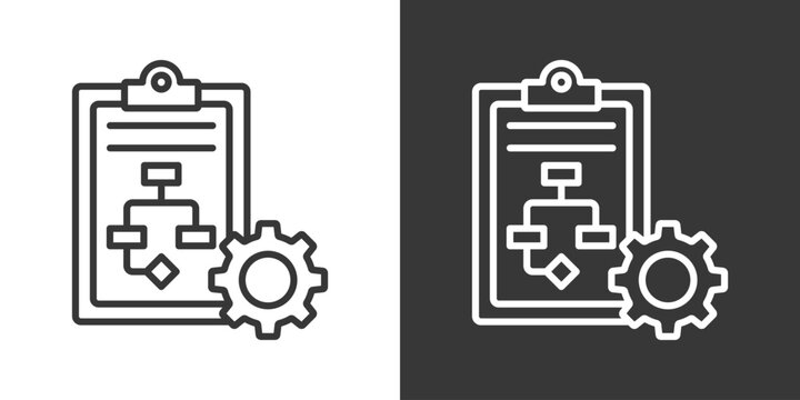 System Planning Icon Set Vector Collection Isolated In Black And White
