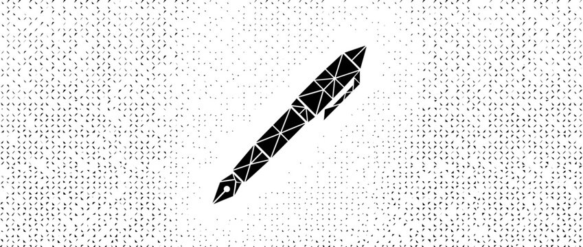 Geometric Pen Silhouette on Textured Background