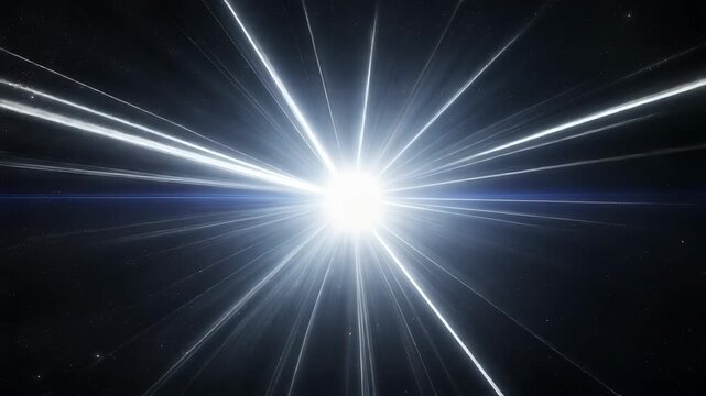 Bright Space Starburst with Radial Light Rays 4K Generative AI