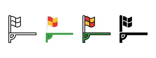 Corner Kick Icon for Football Match Strategy and Set Piece Play © arkinasi