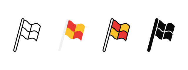 Football Field Flag Icon for Stadium Navigation and Soccer Competition © arkinasi