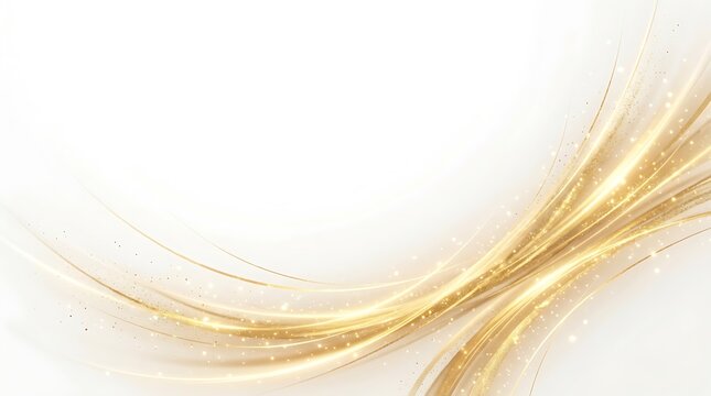 Elegant flowing golden strands on a clean white background.