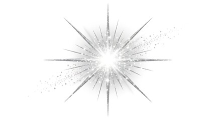 Fototapeta premium Sparkling Silver Star Burst Light Effect Element.