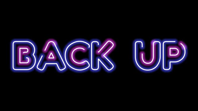Back up neon text animation