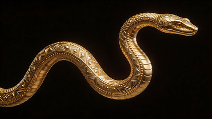 Fototapeta premium Golden ornate snake sculpture