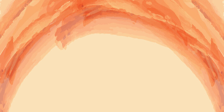Abstract Orange Watercolor Arched Background Design