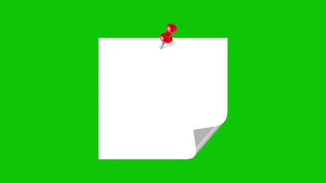 Blank pinned note paper animation video