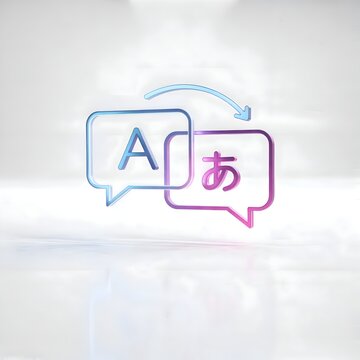 3D Language Translation Icon for Global Communication and AI Apps