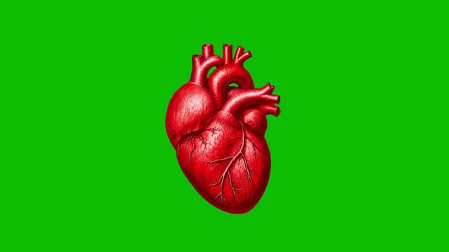 Realistic human heart beating animation video