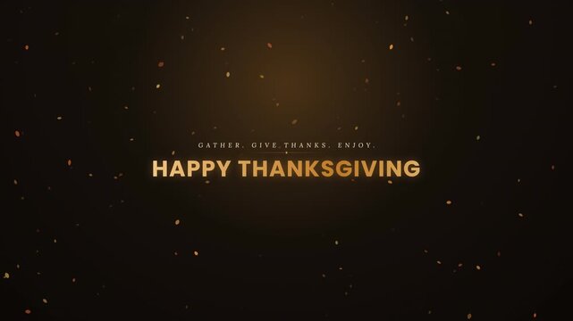 Happy Thanksgiving greeting letter in dark color video footage 