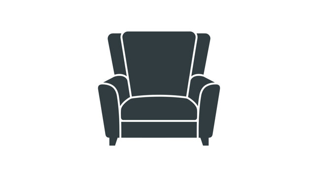 Armchair Icon. Modern Furniture Graphic for Home Interior Design