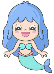 Cute Cartoon Mermaid Character