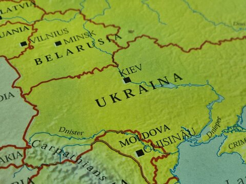 Detailed Map of Ukraine and Belarus Showing Major Cities Borders Rivers and Geographic Features
