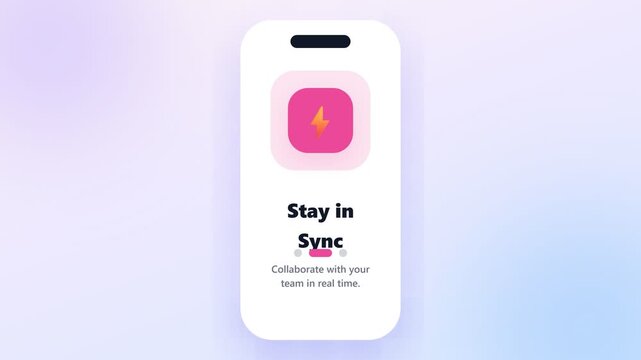 Productivity app interface animation for planning and goal setting