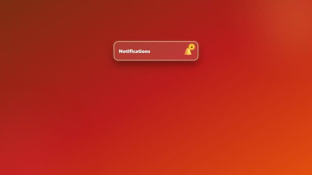 Animation of a mobile app notification menu expanding on red background