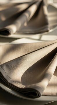 Soft folds of beige fabric texture.