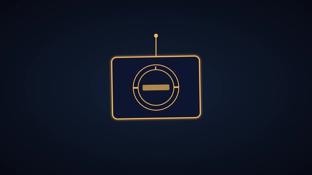Minimalist glowing minus sign animation on dark 4k background, neon