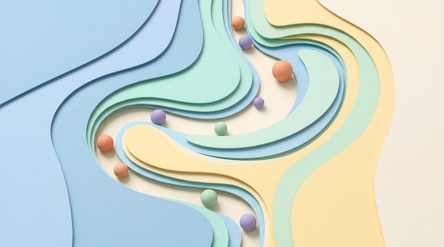 Preventive Medicine and Metabolic Microecology Concept: Flat Geometric Healthcare Background with Flowing Spheres