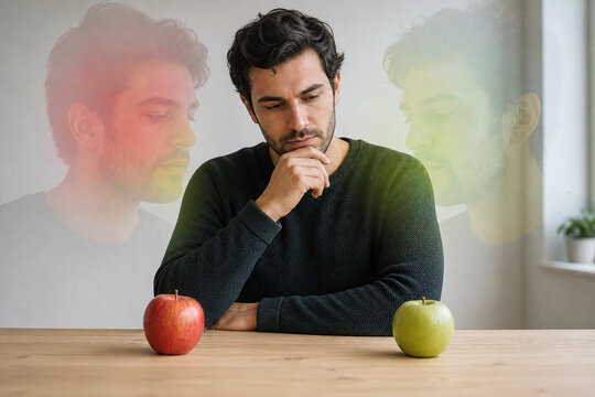 Man experiencing red green color confusion
