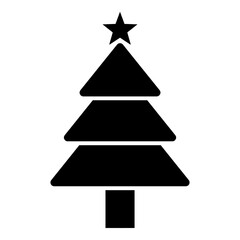 Fototapeta premium Basic tiered Christmas tree silhouette with star.