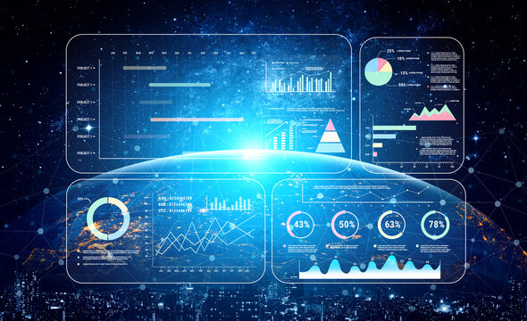 A project management dashboard with business performance analytics. A visualization of project timelines, KPIs, and company data for strategic review. Motif