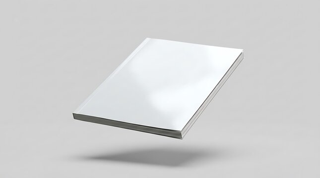 Blank white softcover book mockup floating in the air for your professional branding and cover design. magazine mockup psd