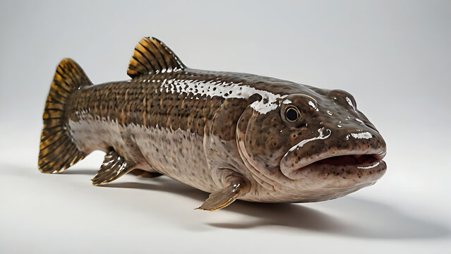 An African Lungfish with white background