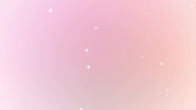 Pink Pastel Sparkle Motion Background. Soft glowing gradient with twinkling stars and floating stardust. Elegant dreamy abstract loop for aesthetic video projects and presentations