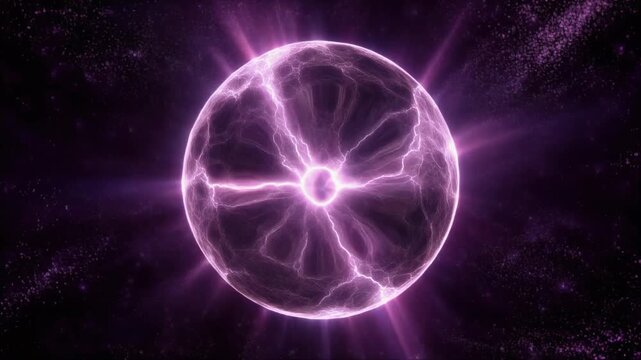 Purple Plasma Energy Sphere in Space 4K Generative AI