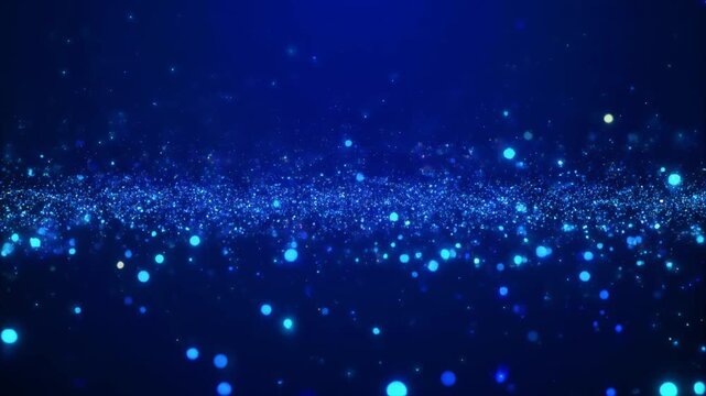 Glistening Blue Particle Field 4K Generative AI