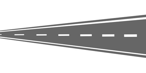 Fototapeta premium Winding road. Journey traffic curved highway. Road to horizon in perspective. Winding asphalt empty line isolated vector concept