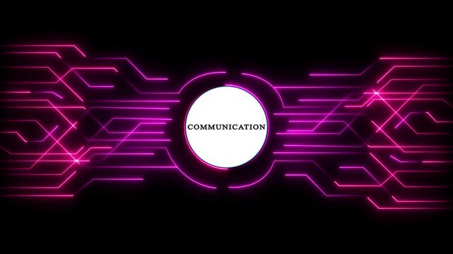 Digital communication network concept with glowing lines. Futuristic global connectivity and data exchange technology illustration.