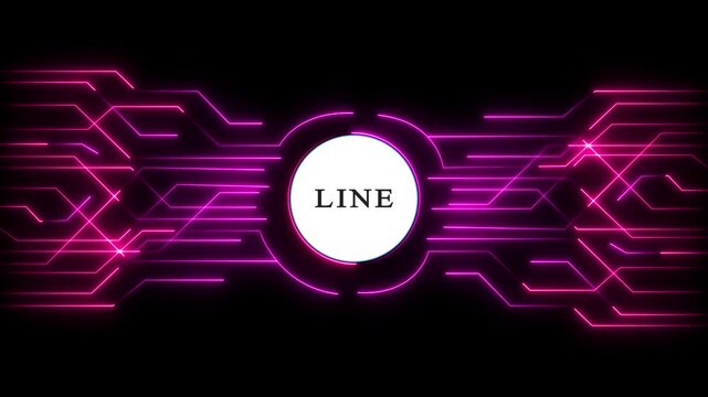 Modern digital communication logo with glowing neon lines. Futuristic messaging app icon design for tech and social media branding.