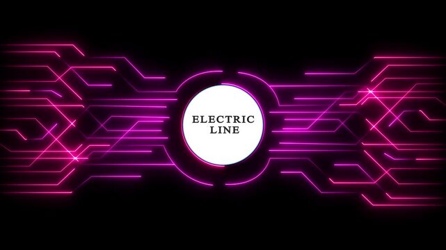 Electric energy flow in futuristic digital network. High-tech power connection with glowing neon circuit lines for innovation and technology.