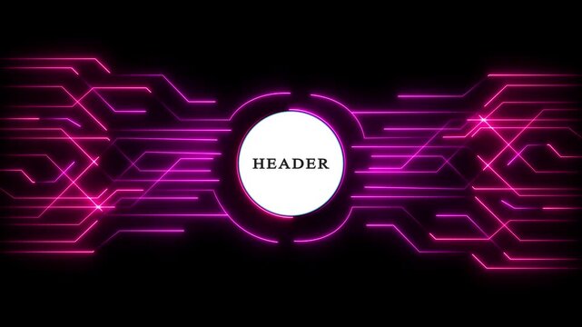 Futuristic Magenta Neon Circuit Board Animation for High-Tech Website Header Digital High-Tech Header Background with Glowing Purple Neon Circuitry