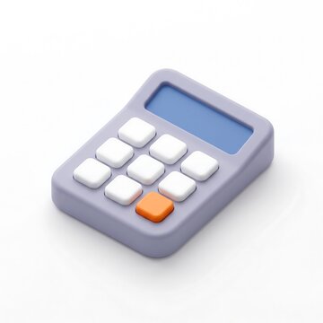 3D icon of a simple calculator for mathematics and finance with calculator accounting business calculation