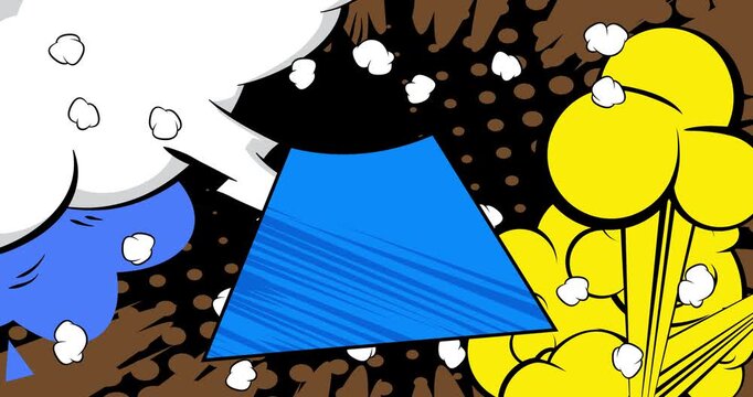 Cartoon background animation, comic book backdrop video. Retro comics pop art design.