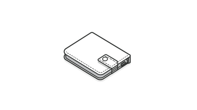 Isometric leather wallet icon for financial services.