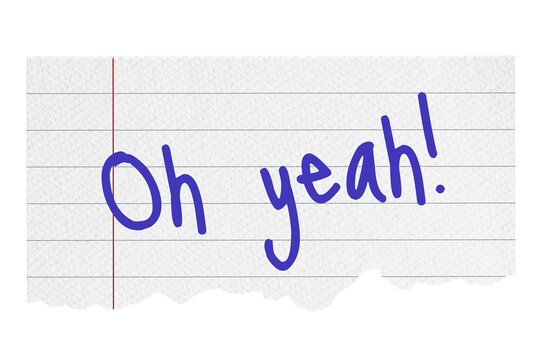 Oh yeah! png word, lined note paper, stationery digital sticker in transparent background