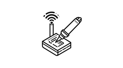 Digital signature pen and pad illustration. © Osean