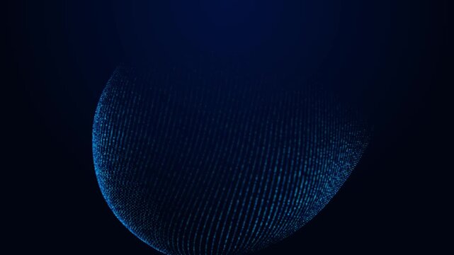 Distortion waves on abstract of particles. Digital data splash of spherical point array. Futuristic glitch UI element.