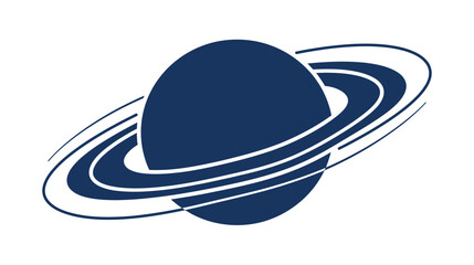 Blue planet with rings, abstract space illustration © harjo
