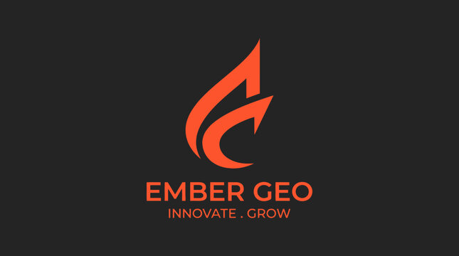 Ember Geo flame fire abstract logo icon.