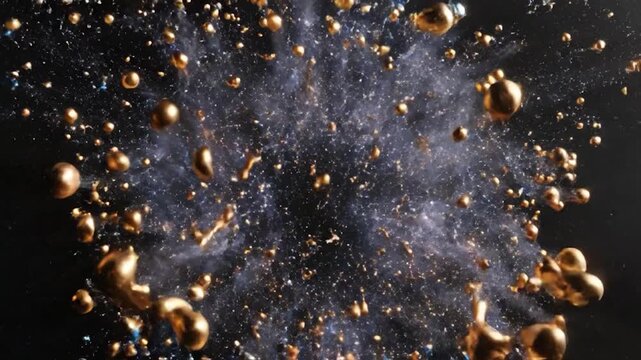 Abstract Crystal Formation with Cosmic Nebula Background.
