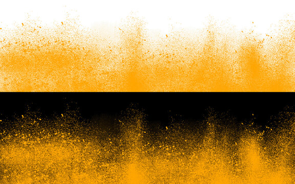 Golden Yellow Festival Powder Border PNG for Diwali Holi Color Run Celebration Isolated on Transparent Background