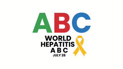 World Hepatitis Day Hepatitis Letters A B C Isolated White Background Design © Bima