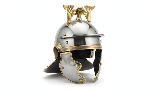 Shiny Roman Centurion Helmet with Decorative Eagle Crest.