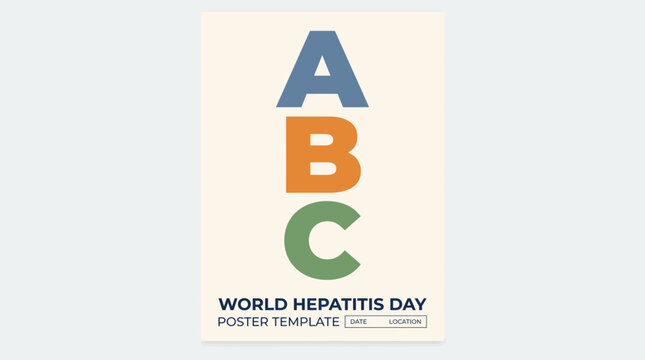 World Hepatitis Day Hepatitis Letters A B C Minimalist Poster Template